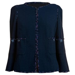 CHANEL New Paris / SHANGHAI Timeless Black Tweed Jacket 38 FR