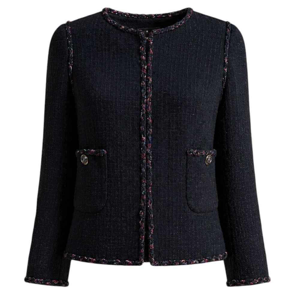 CHANEL New Paris / SHANGHAI Timeless Black Tweed Jacket 38 FR