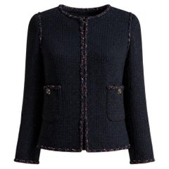 CHANEL New Paris / SHANGHAI Timeless Black Tweed Jacket 38 FR