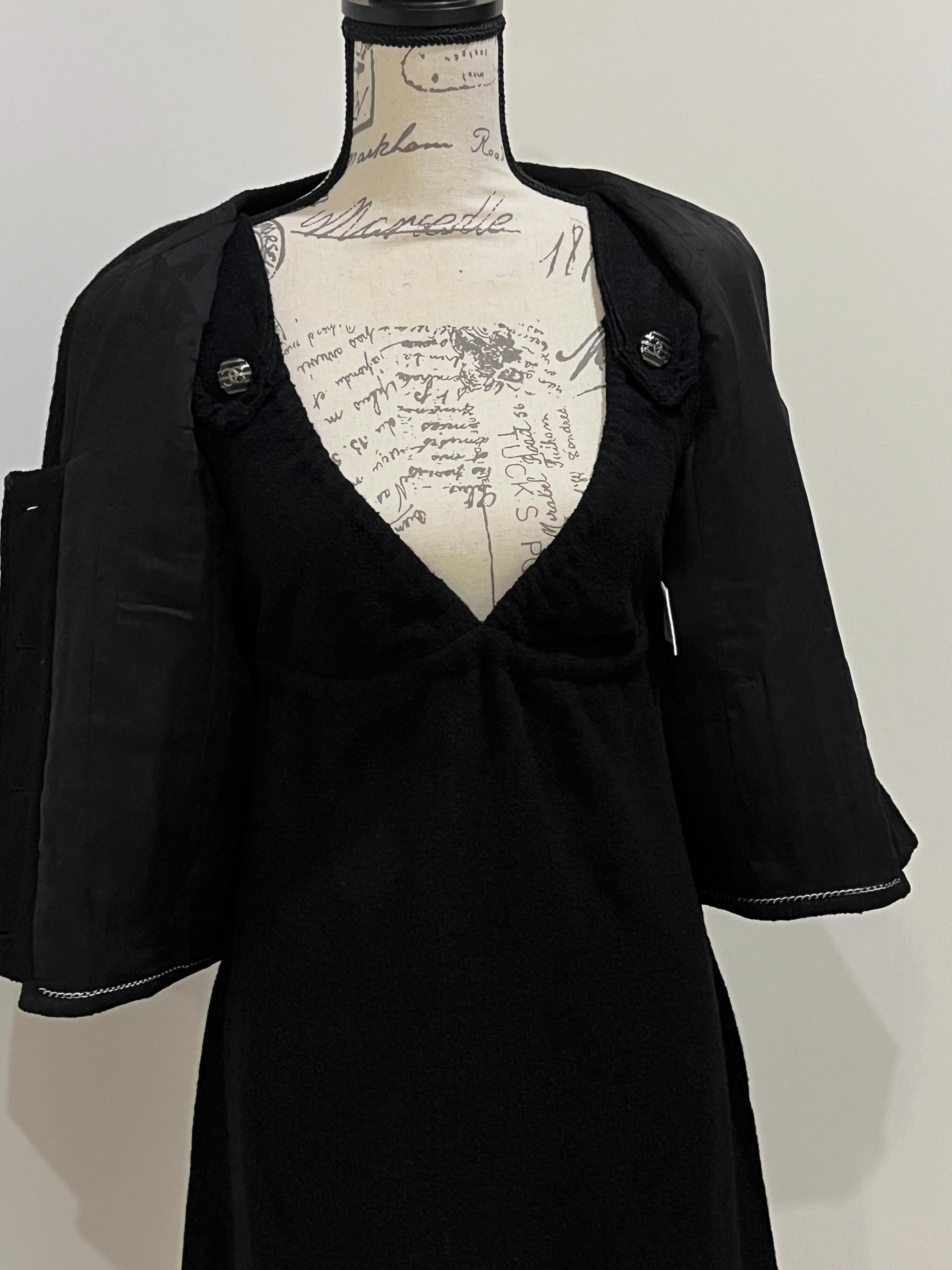 Chanel New Paris / Singapore Black Tweed Jacket and Dress Set 11