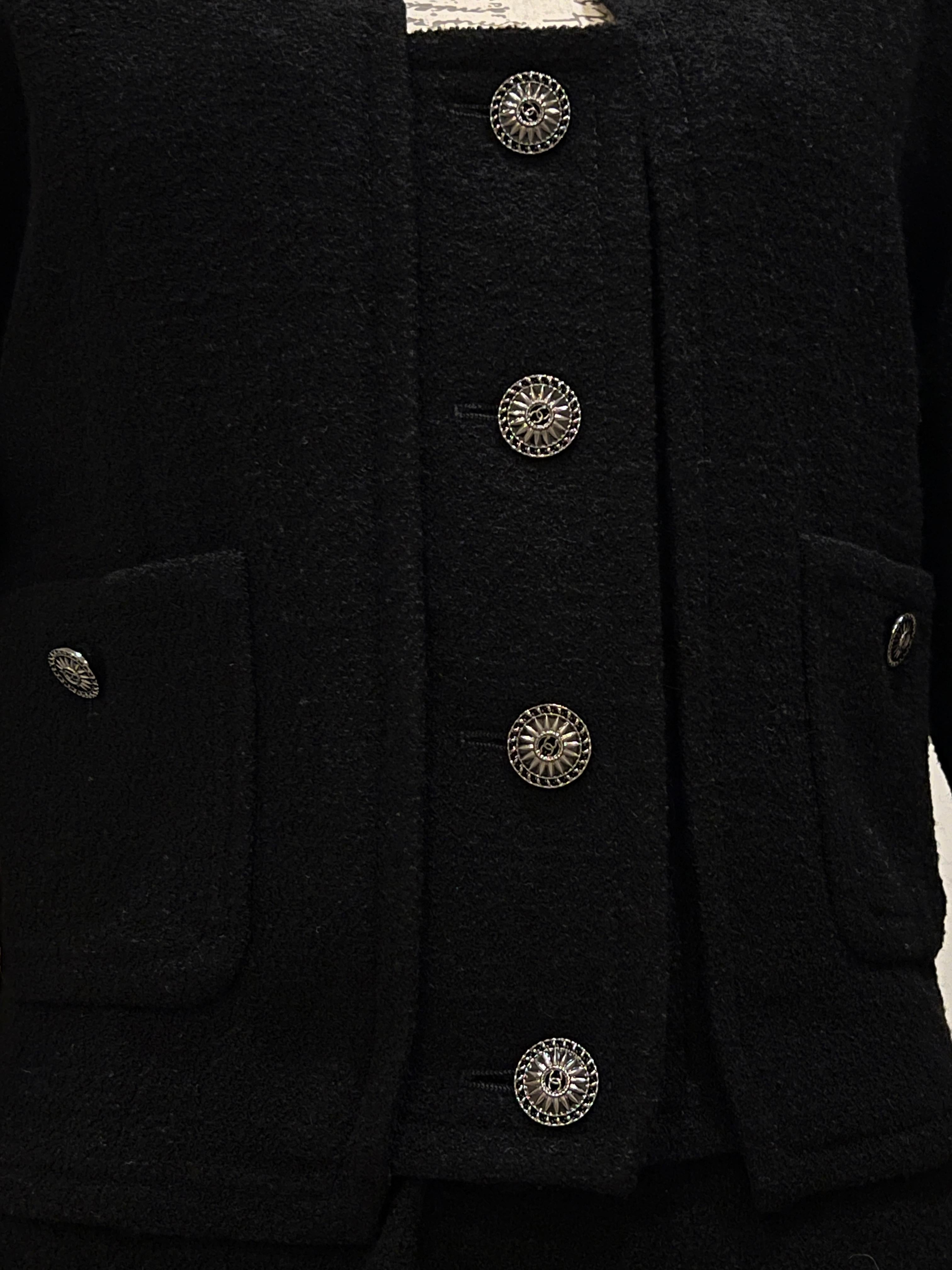 Chanel New Paris / Singapore Black Tweed Jacket and Dress Set 5