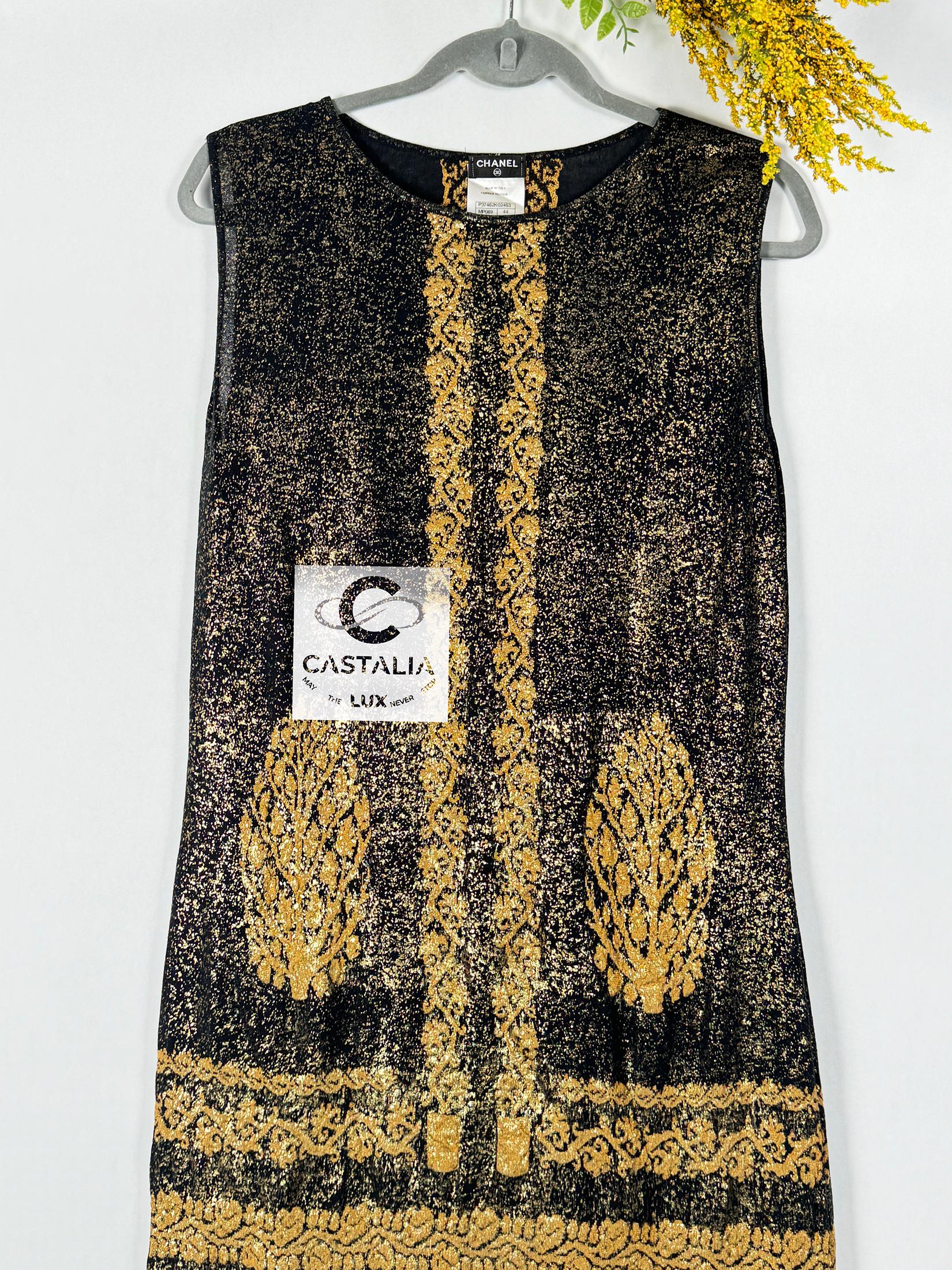 Chanel New Paris / Venice Runway Shimmer Dress 40 FR In New Condition In Dubai, AE