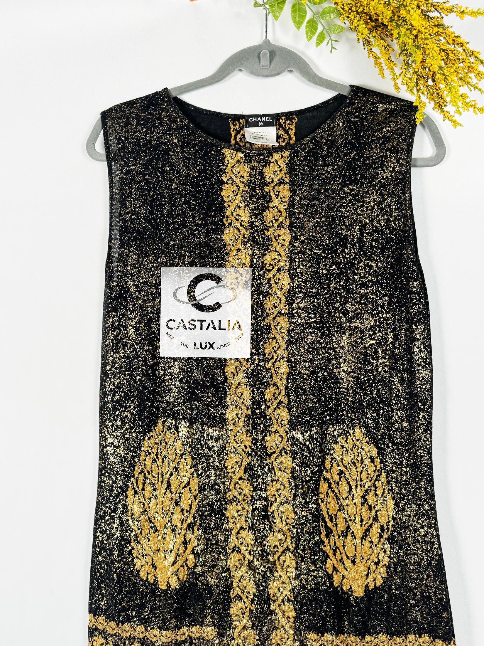 Chanel New Paris / Venice Runway Shimmer Dress 40 FR 2