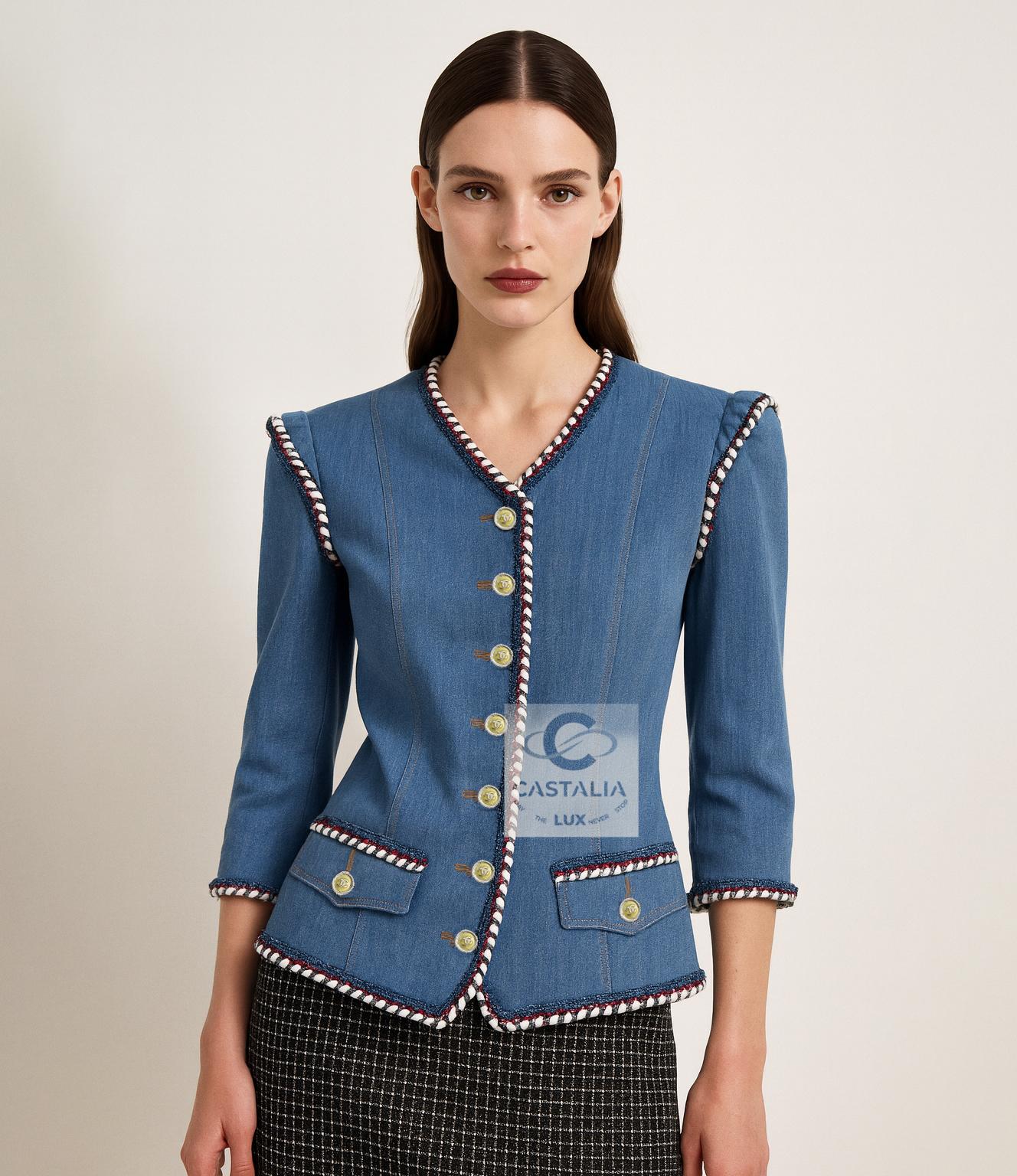 Chanel New Paris / Versailles Giacca di jeans stile barocco 42 FR in vendita 5