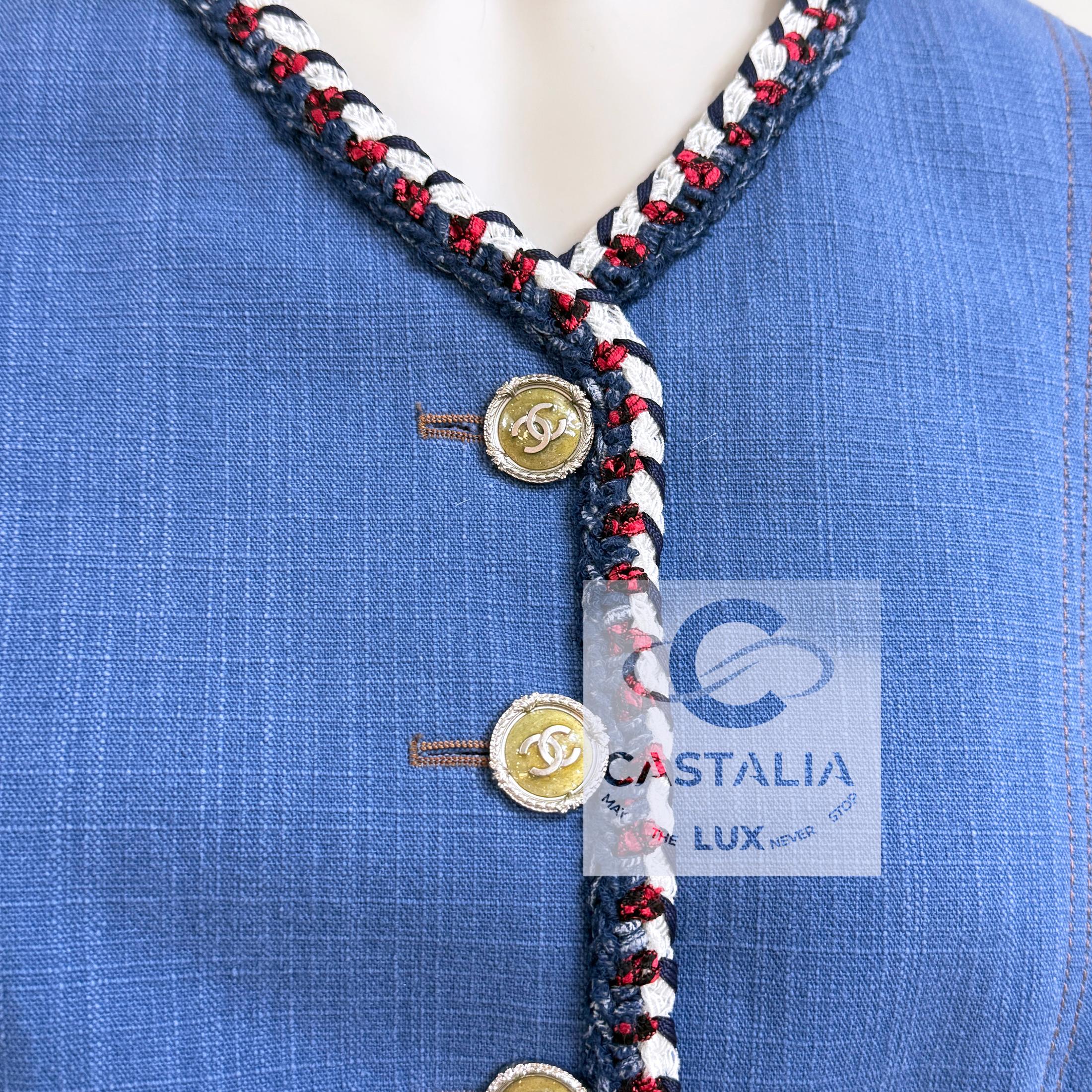 Chanel New Paris / Versailles Giacca di jeans stile barocco 42 FR in vendita 4