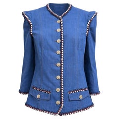 CHANEL New Paris / Versailles Baroque Style Denim Jacket 42 FR