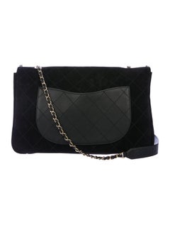 Chanel NEW Pharrell Black Suede Large Travel Carryall Shoulder Flap Bag in Box