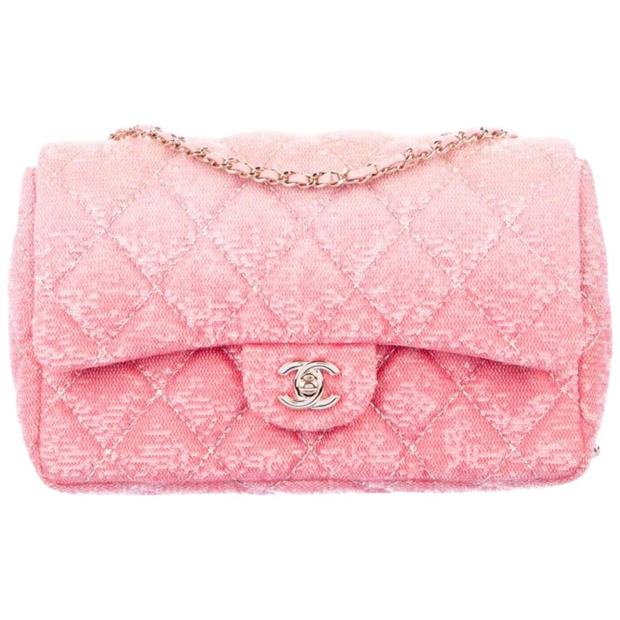 Chanel NEW Pink Two Tone Sequin Gold Small Medium Evening