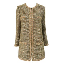 Chanel New Rare Paris / Rome Runway Beige Tweed Jacket 34 FR