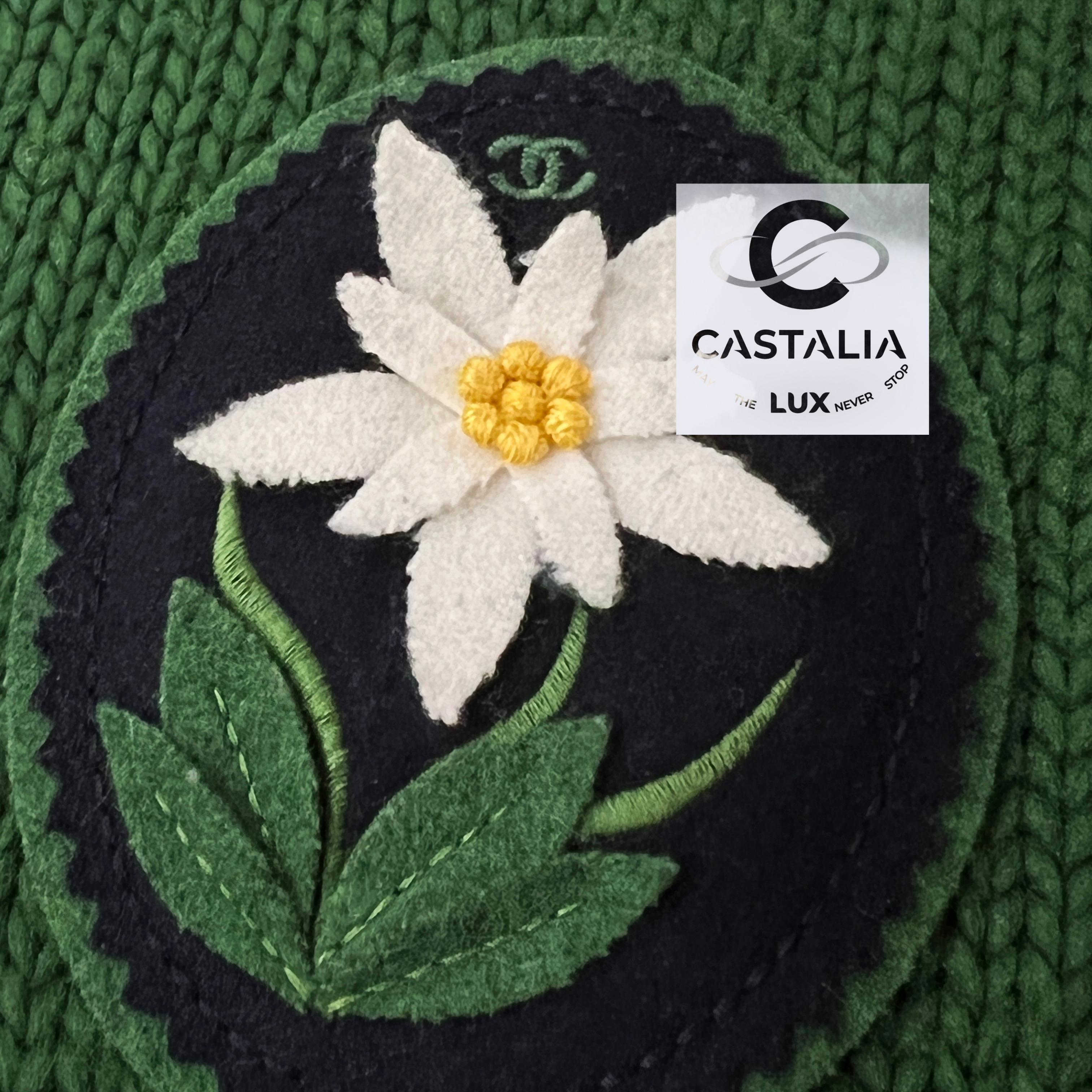 Chanel New Rarest CC Edelweiss Patch Salzburg Cardigan 9