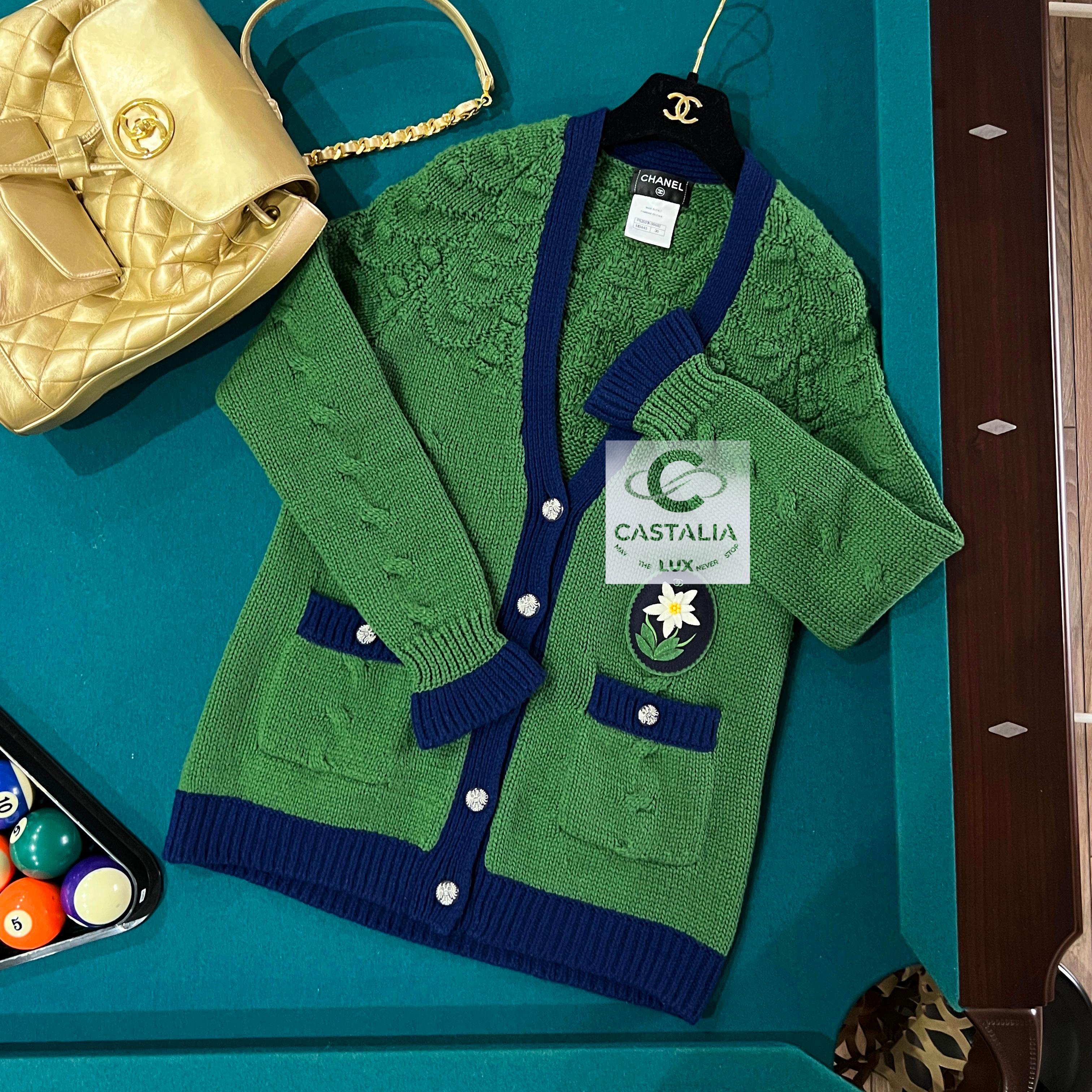 Chanel New Rarest CC Edelweiss Patch Salzburg Cardigan 11