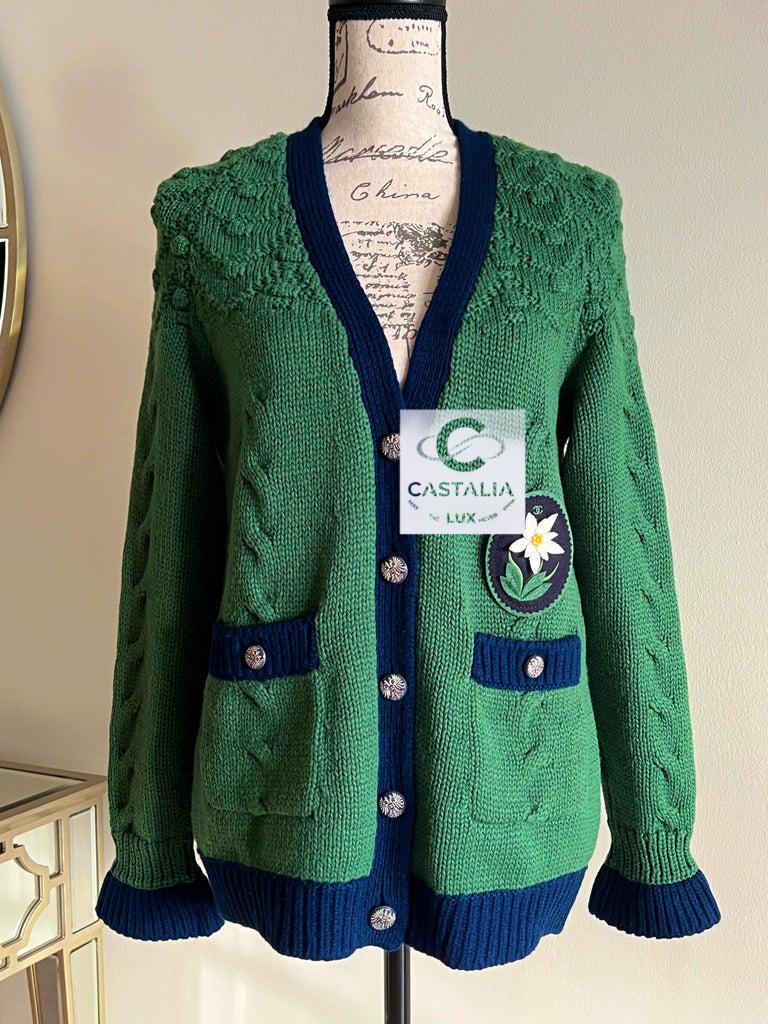 Women's or Men's Chanel New Rarest CC Edelweiss Patch Salzburg Cardigan