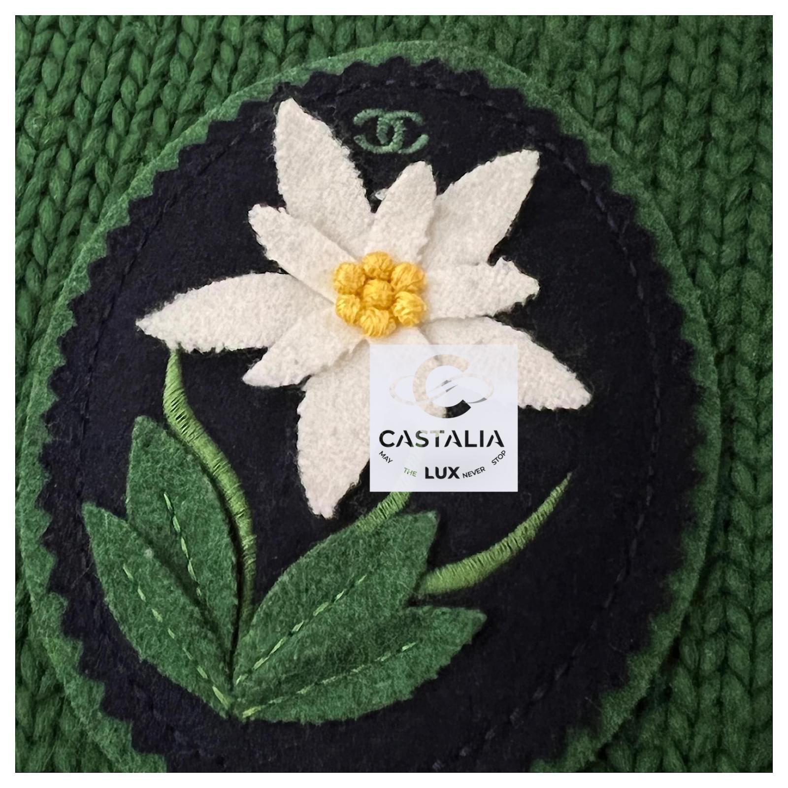 Chanel New Rarest CC Edelweiss Patch Salzburg Cardigan 2