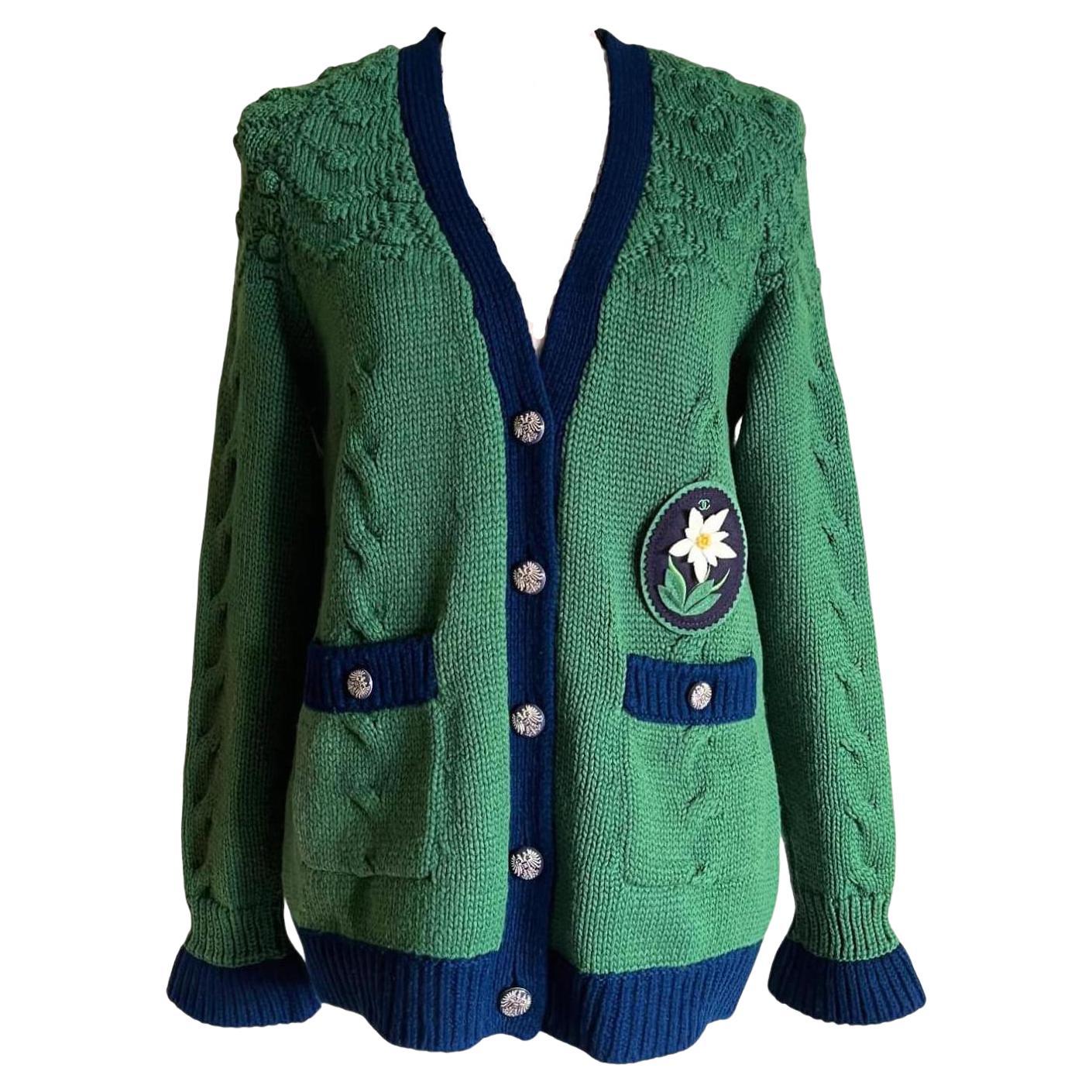 Chanel New Rarest CC Edelweiss Patch Salzburg Cardigan