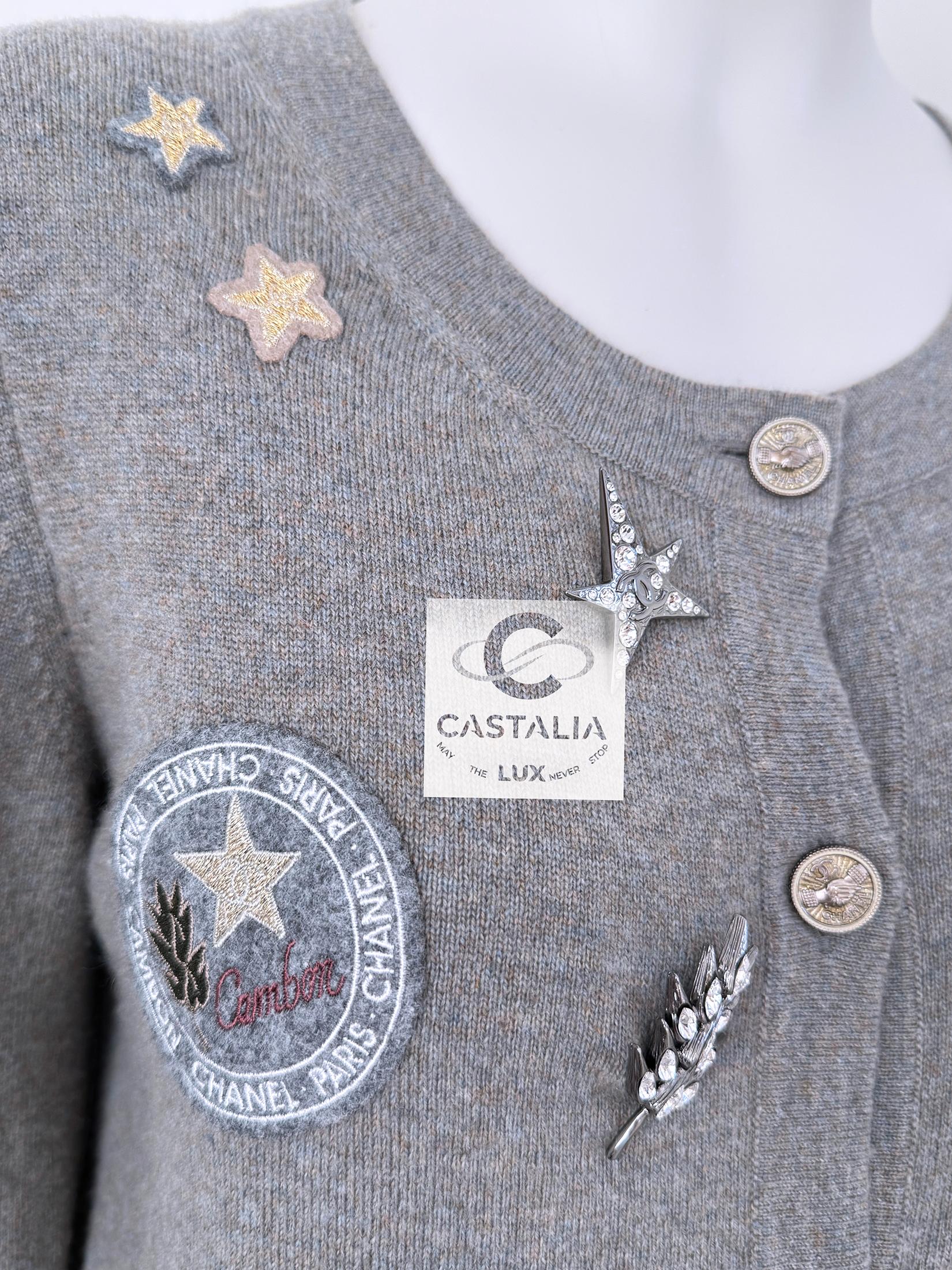 Chanel New Rarest Lucky Charms Cashmere Cardigan In Excellent Condition In Dubai, AE