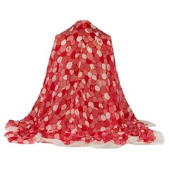 Chanel New Red White Camellia Shawl