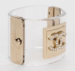 Chanel New Resin and Strass CC Cuff