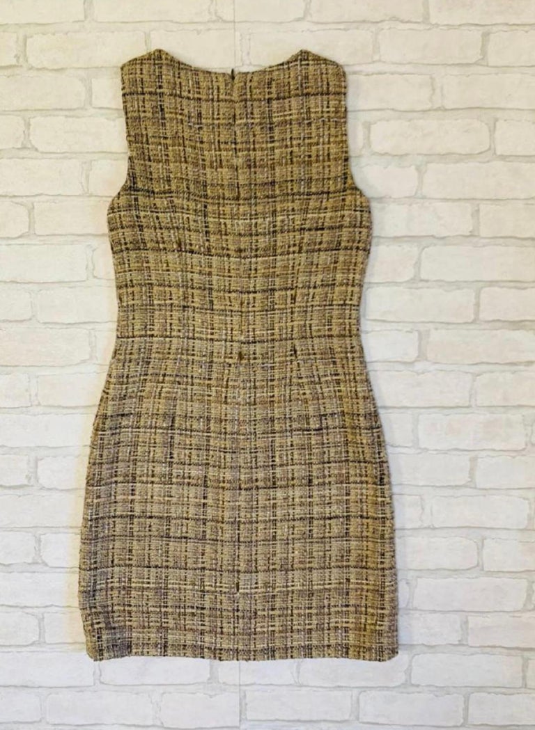 Chanel New Ribbon Tweed Dress with Suede Details For Sale at 1stDibs