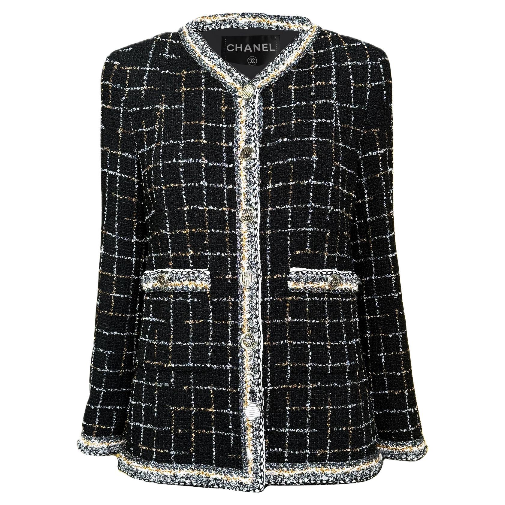 CHANEL New ROBOT Collection Statement Black Tweed Jacket 38 FR im Angebot