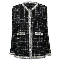 CHANEL New ROBOT Collection Statement Black Tweed Jacket 38 FR