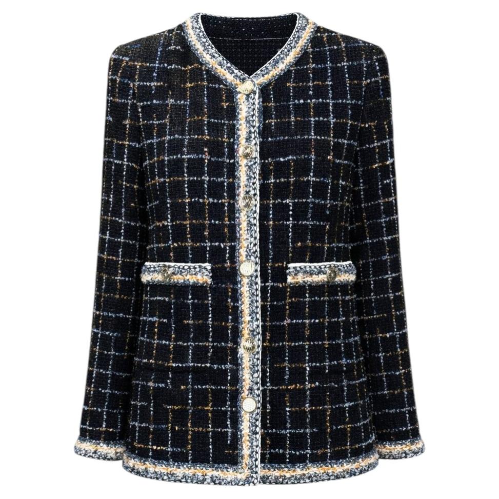 CHANEL New ROBOT Collection Statement Black Tweed Jacket 38 FR