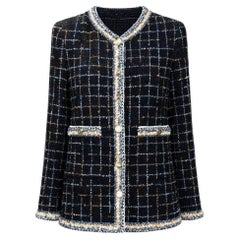 CHANEL New ROBOT Collection Statement Black Tweed Jacket 38 FR