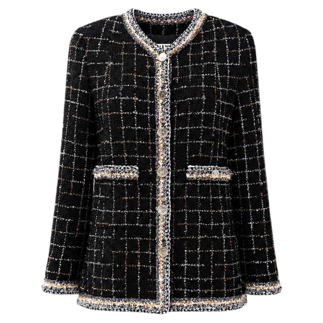 CHANEL New ROBOT Collection Statement Black Tweed Jacket 38 FR