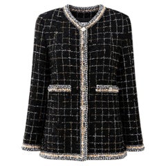 CHANEL New ROBOT Collection Statement Black Tweed Jacket 38 FR