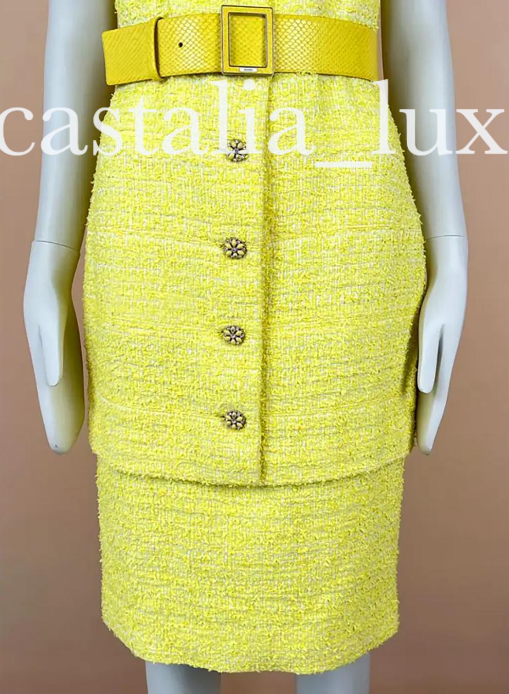 Chanel New Runway Belted Ribbon Tweed Dress For Sale 4