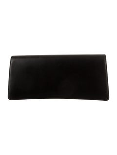 Chanel NEW Runway Black Leather Gold Brooch Envelope Evening Clutch Bag in Box