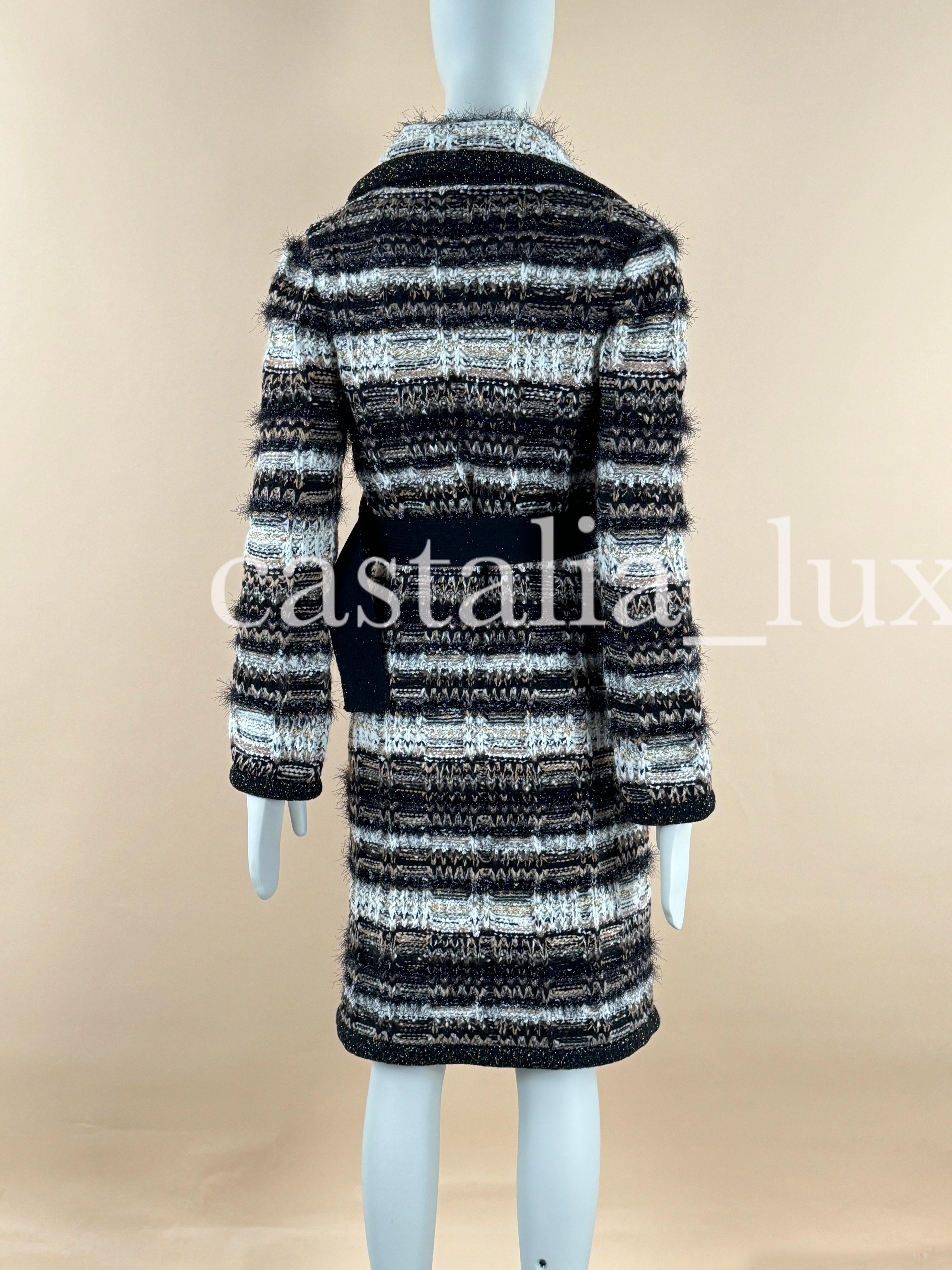 Chanel New Runway Jewel Belt Woven Tweed Coat 7