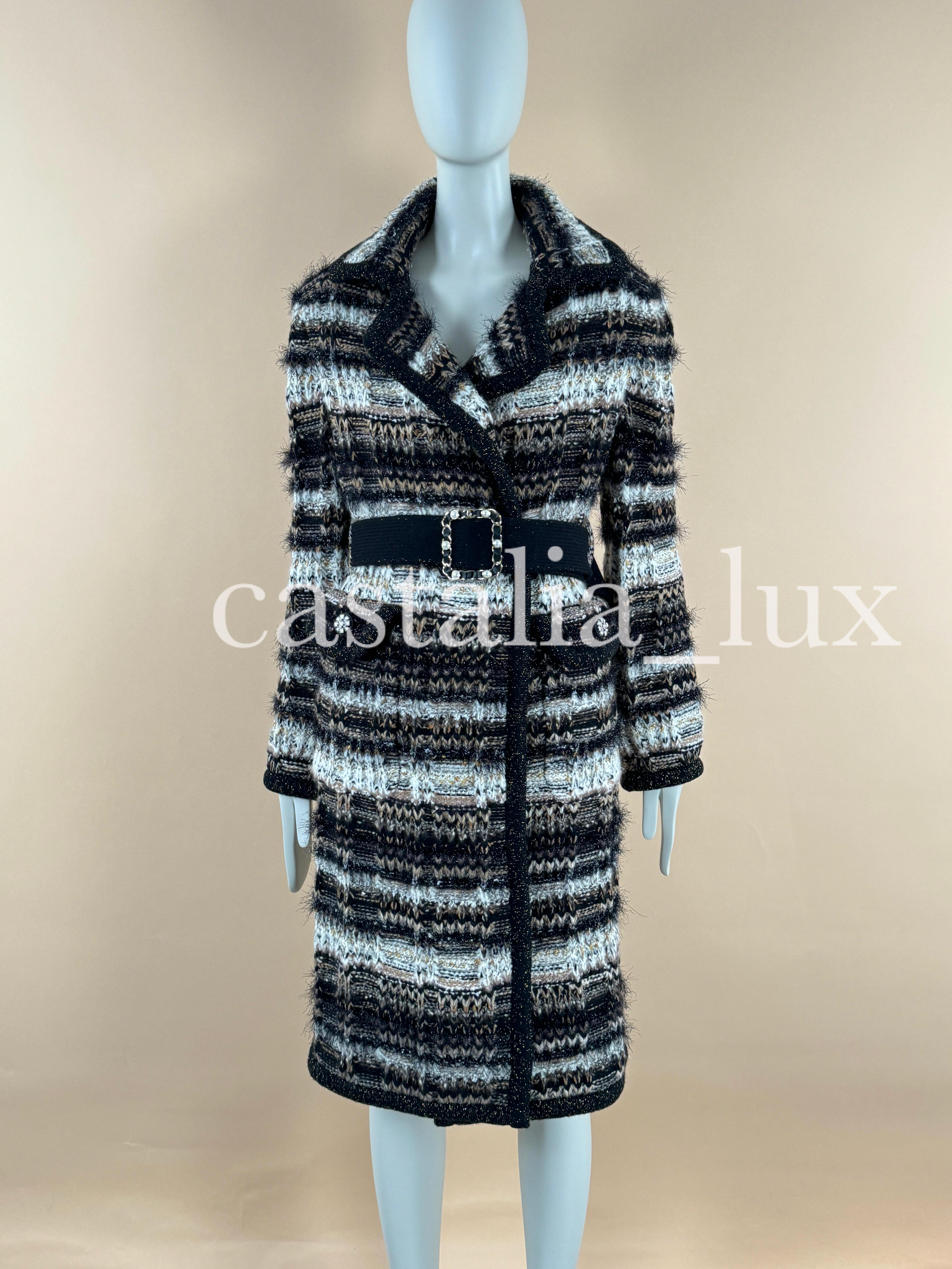 Chanel New Runway Jewel Belt Woven Tweed Coat 1