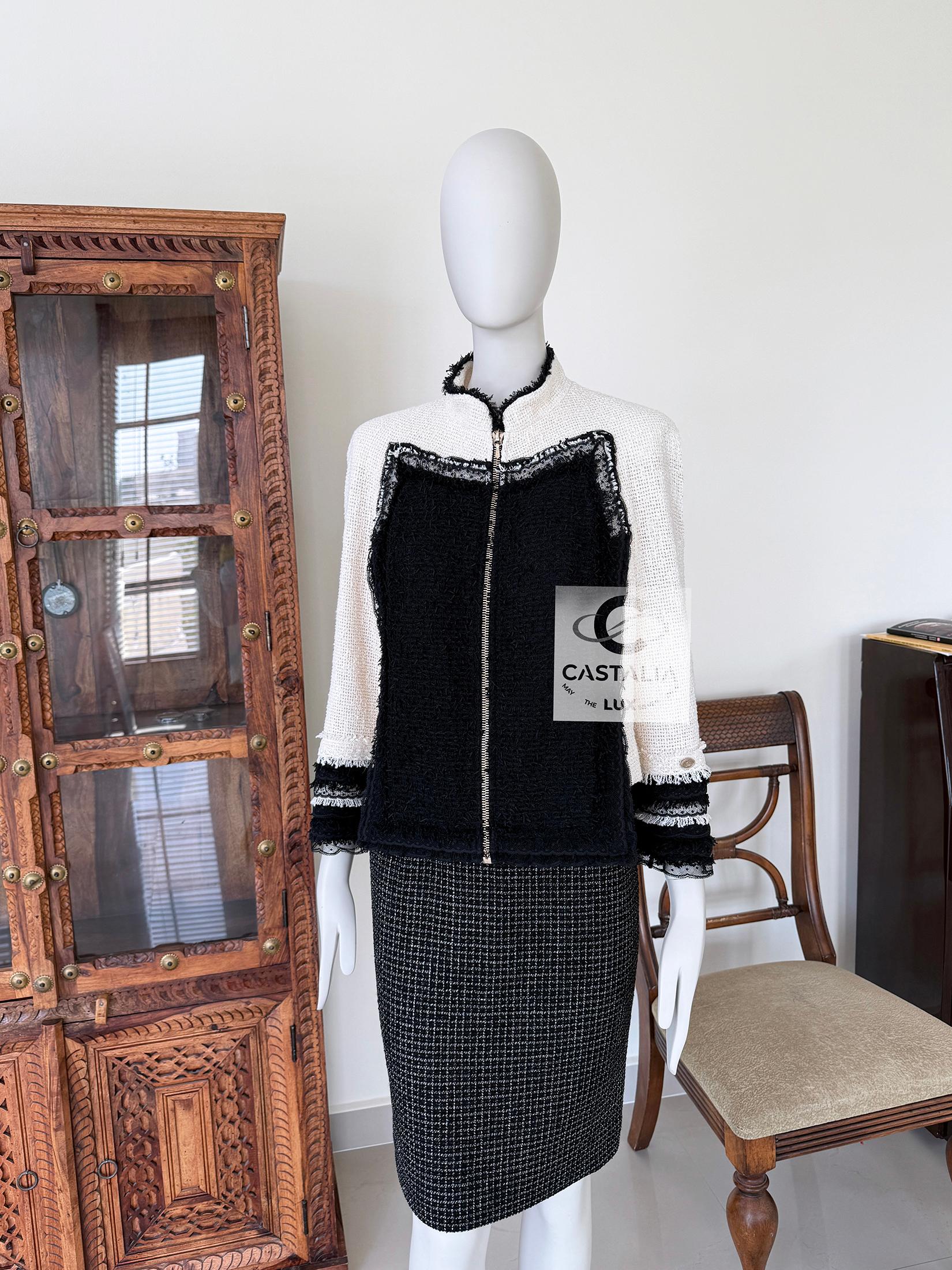 Chanel New Runway Lesage Tweed Jacket with Lace Accents 38 FR For Sale 5
