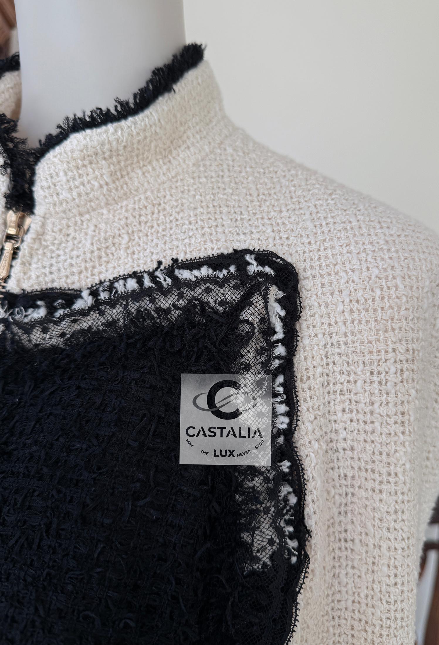 Chanel New Runway Lesage Tweed Jacket with Lace Accents 38 FR For Sale 1