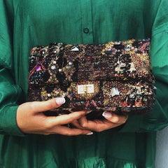 Chanel NEW Runway Multi Color Tweed Jewel Medium Shoulder Flap Bag in Box