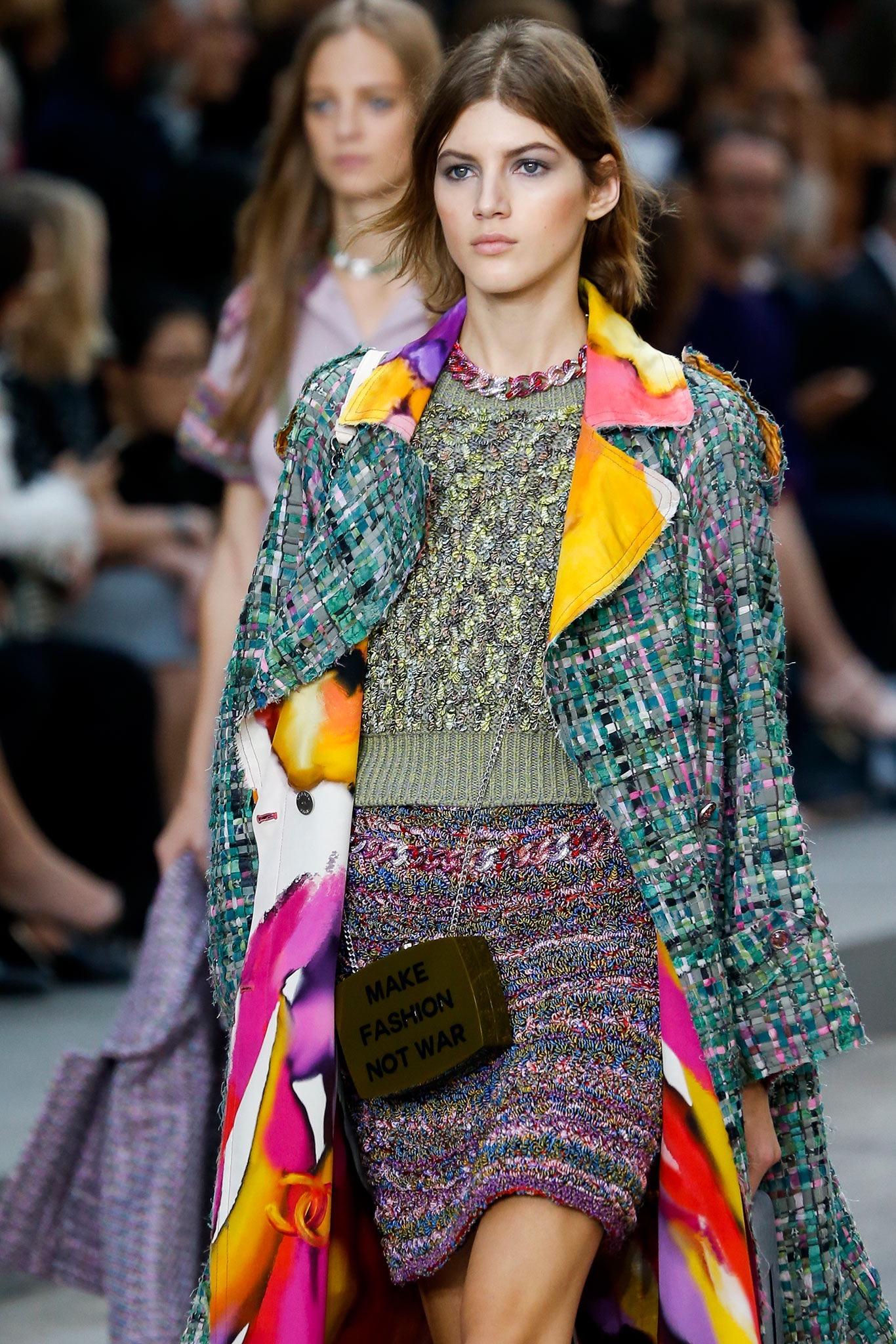 Gray Chanel New Runway Woven Tweed Suit