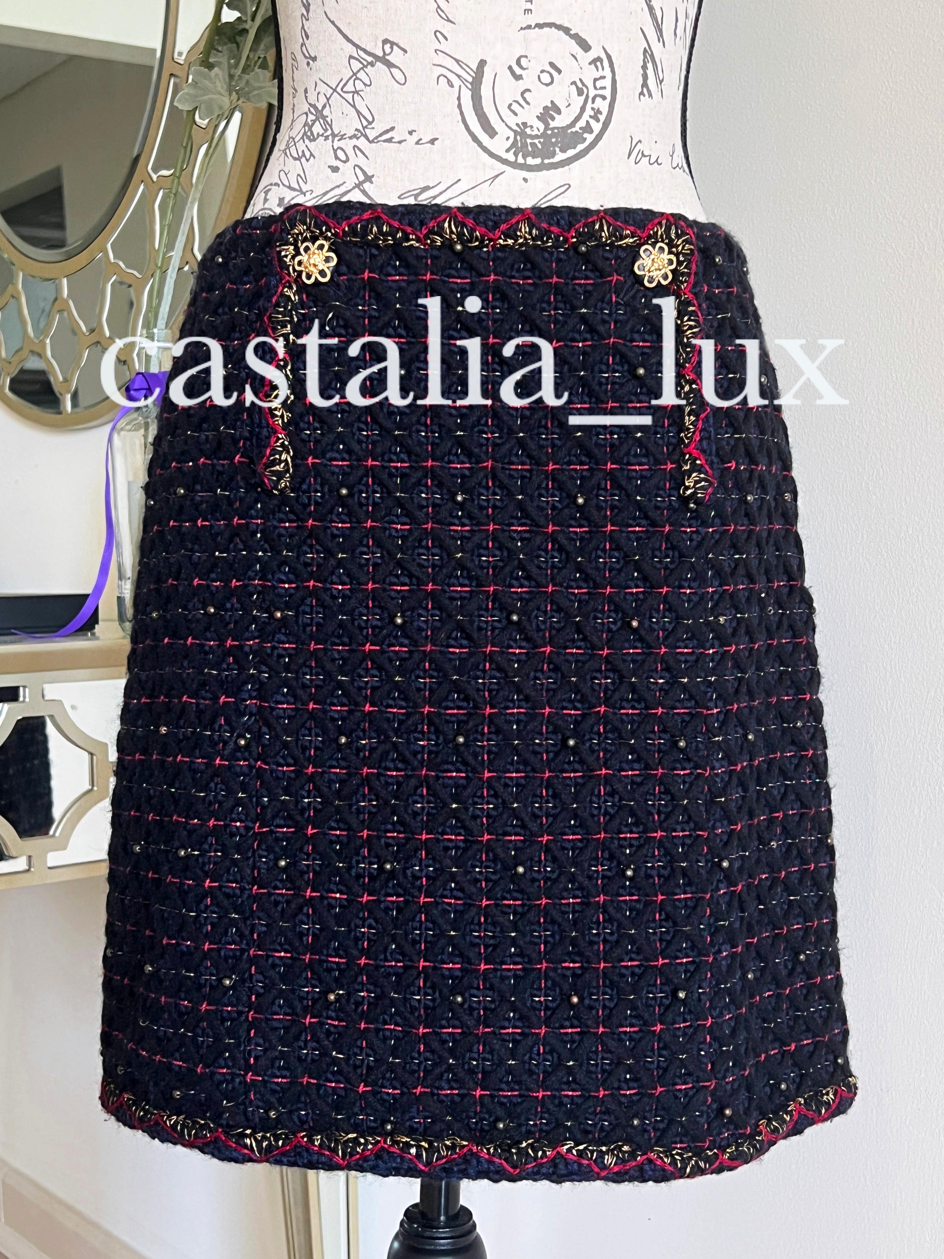 Chanel New Salzburg Collection Tweed Skirt For Sale 6