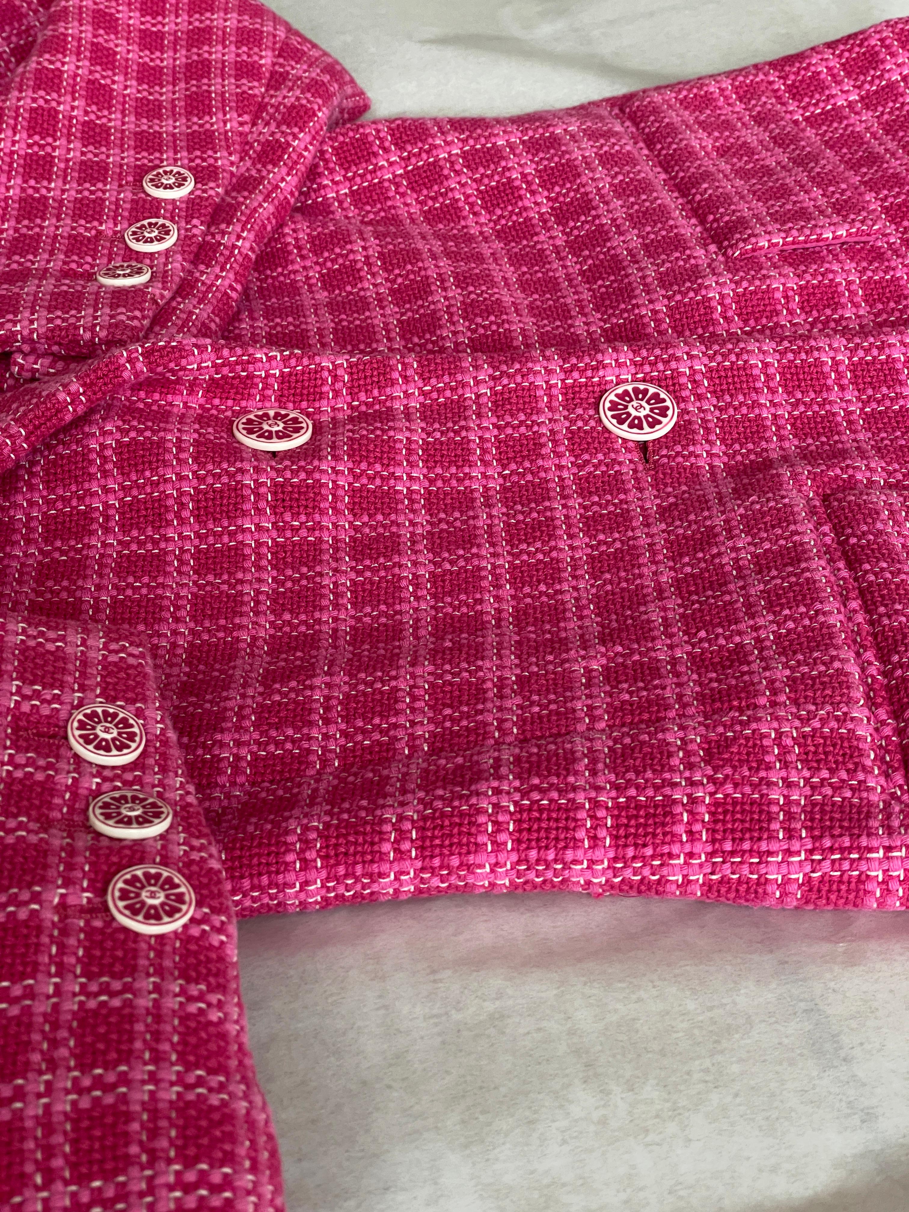 Chanel New Seoul Collection Fuchsia Tweed Jacket 10