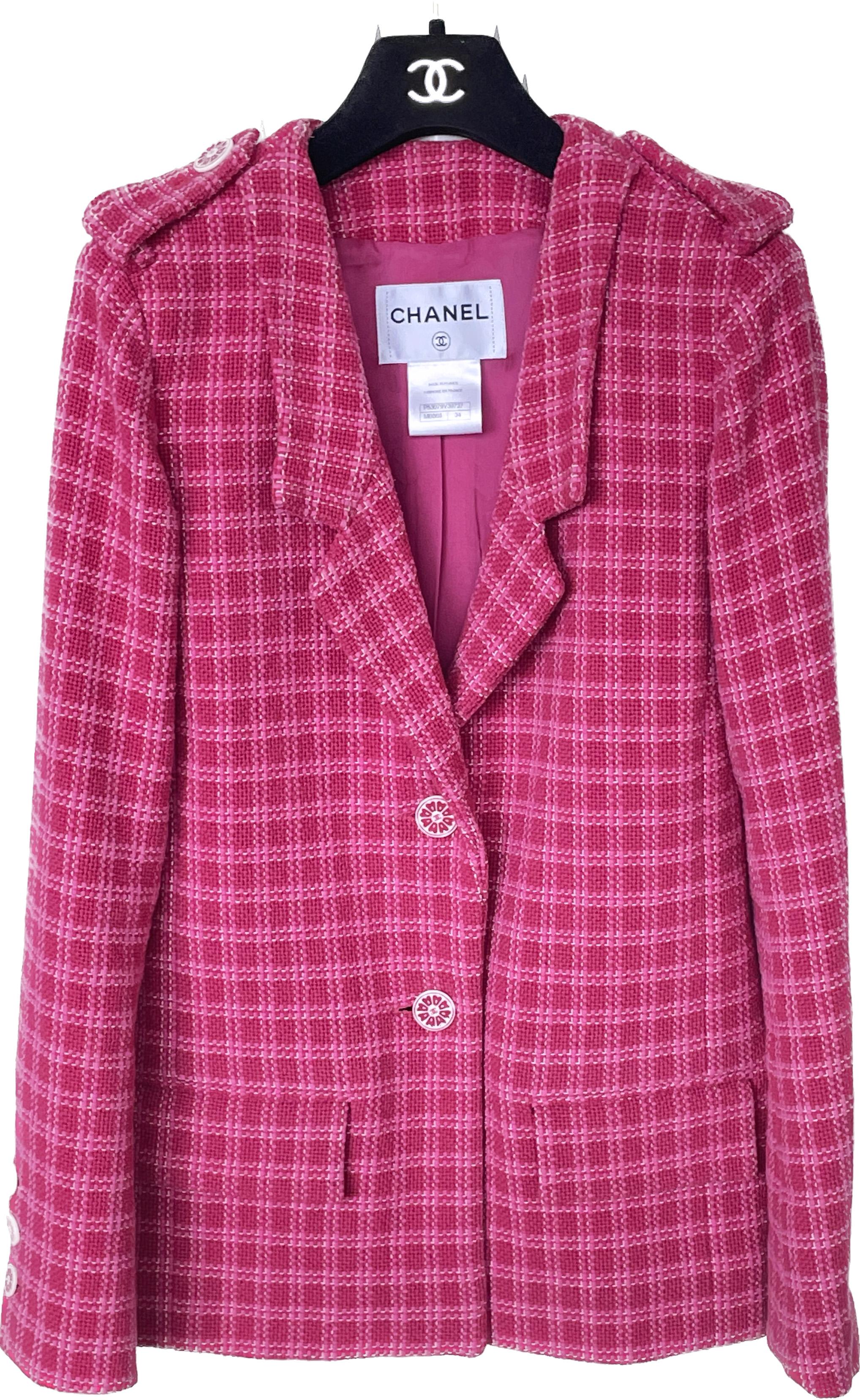 Chanel New Seoul Collection Fuchsia Tweed Jacket 2
