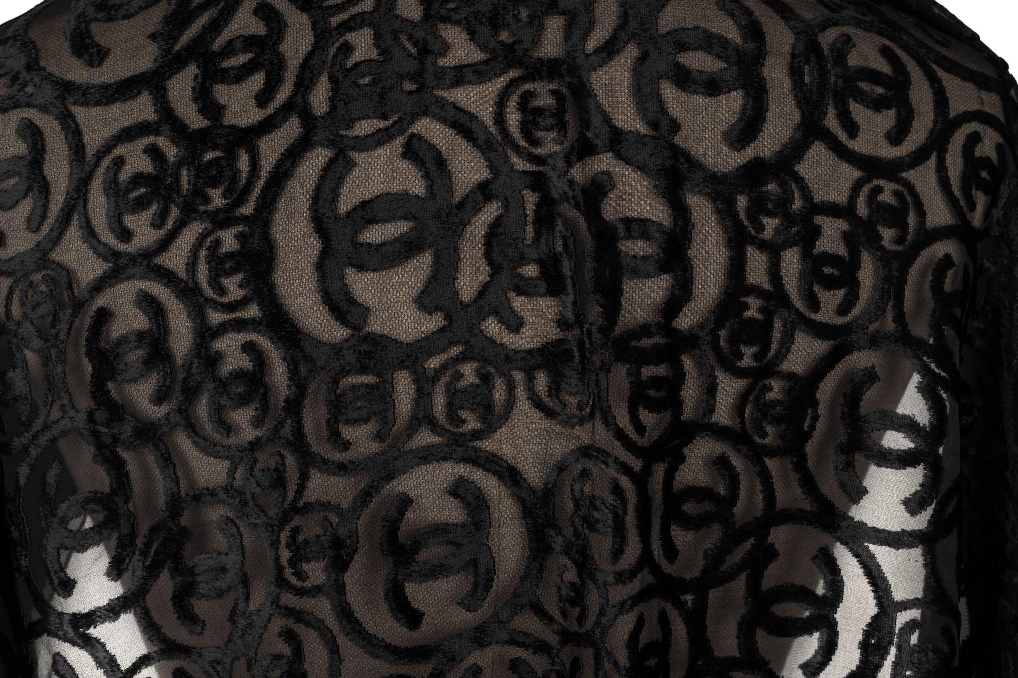 Chanel New Silk-blend Logo Black Stole 1