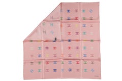Chanel New Silk Pink CC Logo Scarf