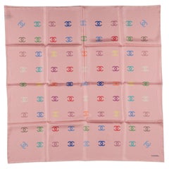 Chanel New Silk Pink CC Logo Scarf
