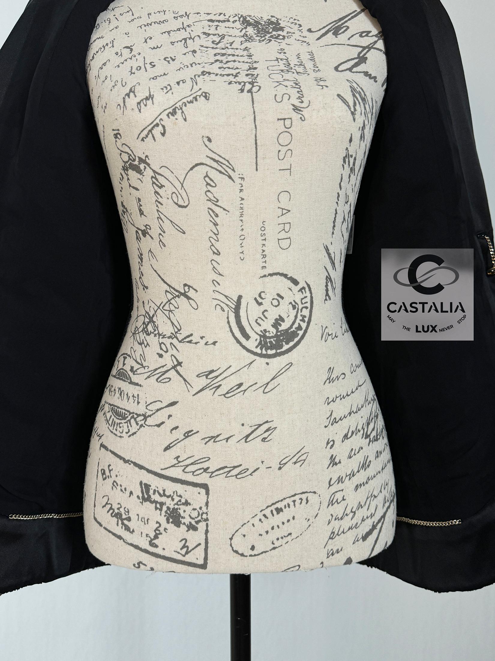 Chanel New Stunning Black Tweed Jacket 34 FR 12
