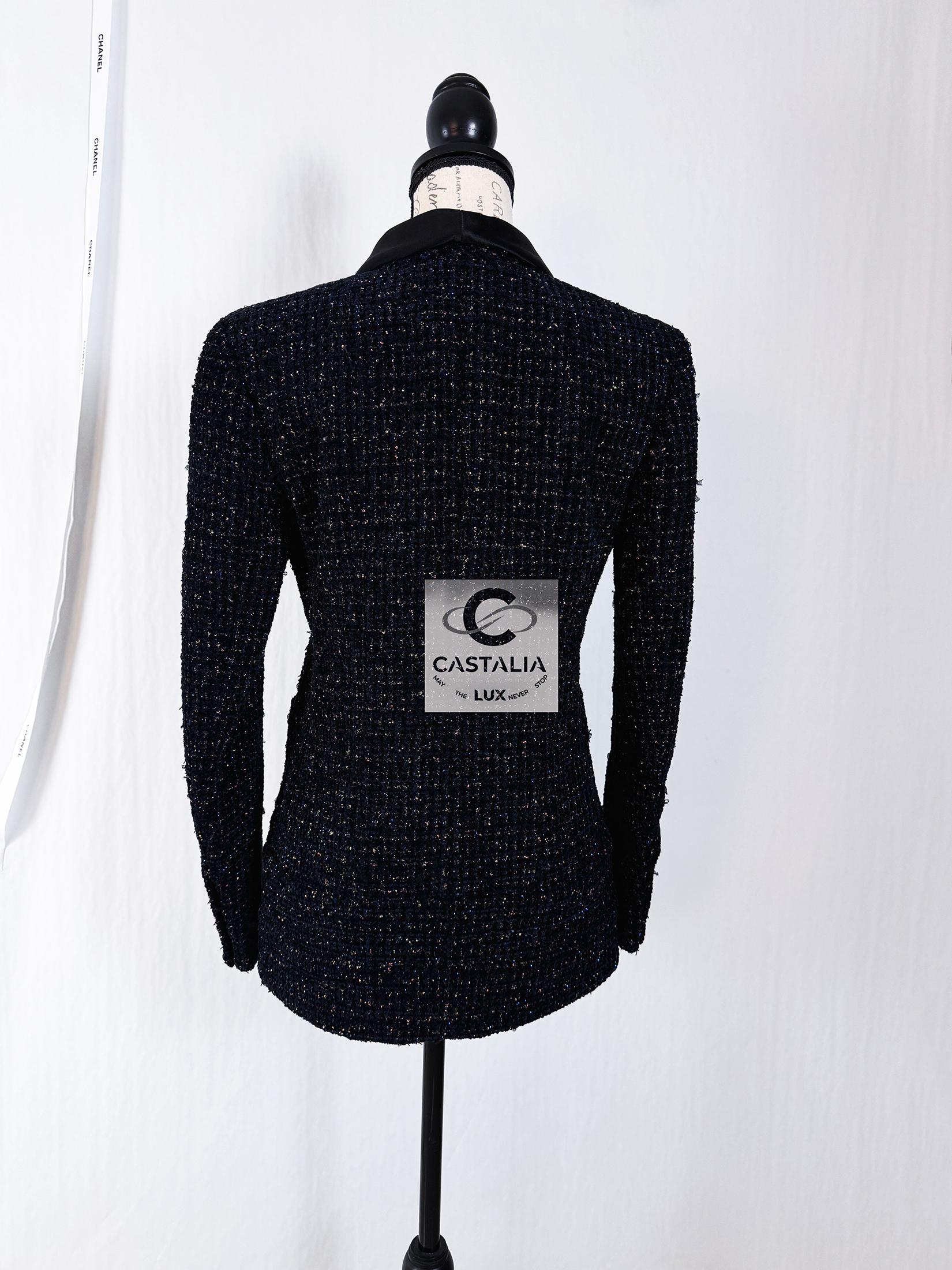 Chanel New Stunning Black Tweed Jacket 11