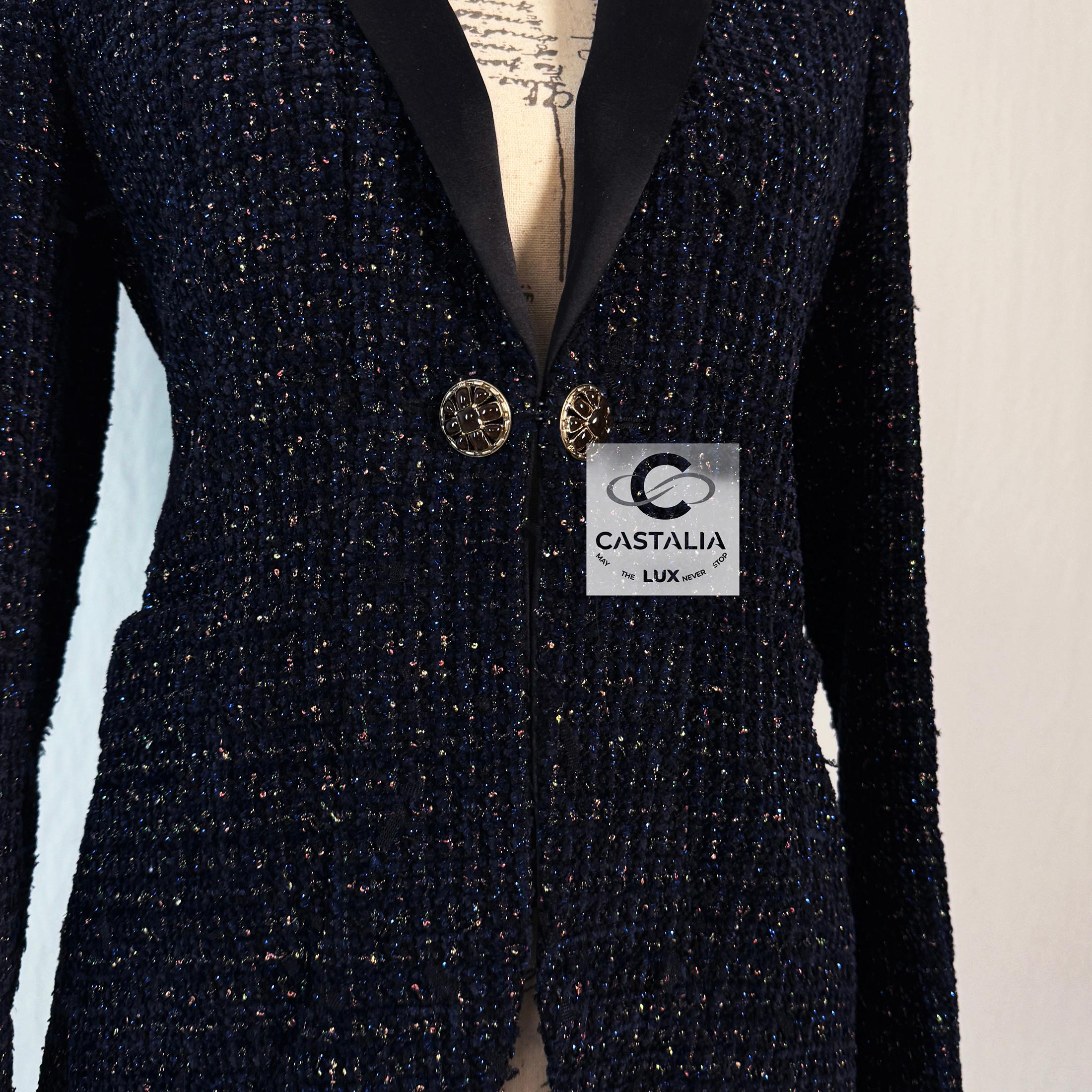 Chanel New Stunning Black Tweed Jacket 4