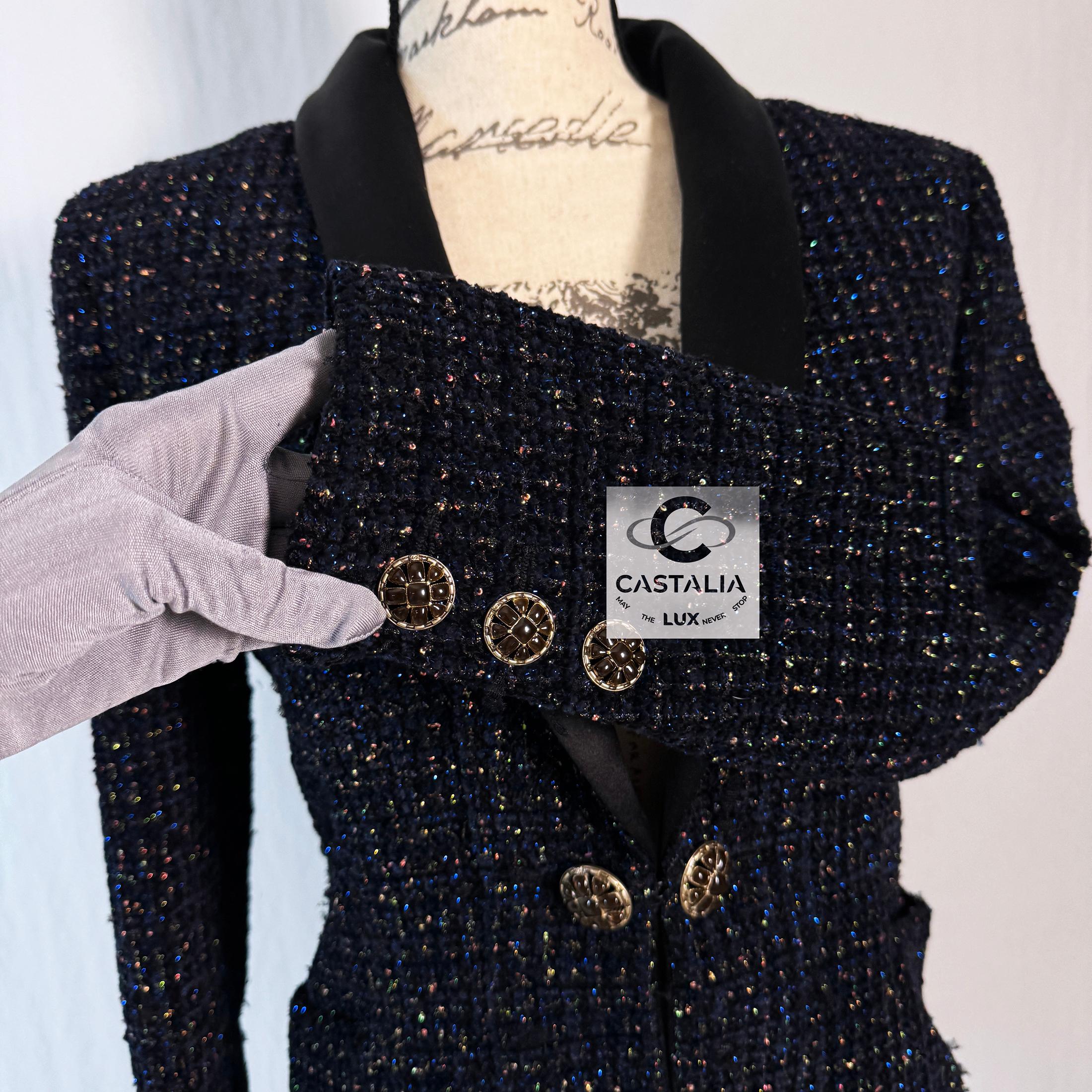 Chanel New Stunning Black Tweed Jacket 5