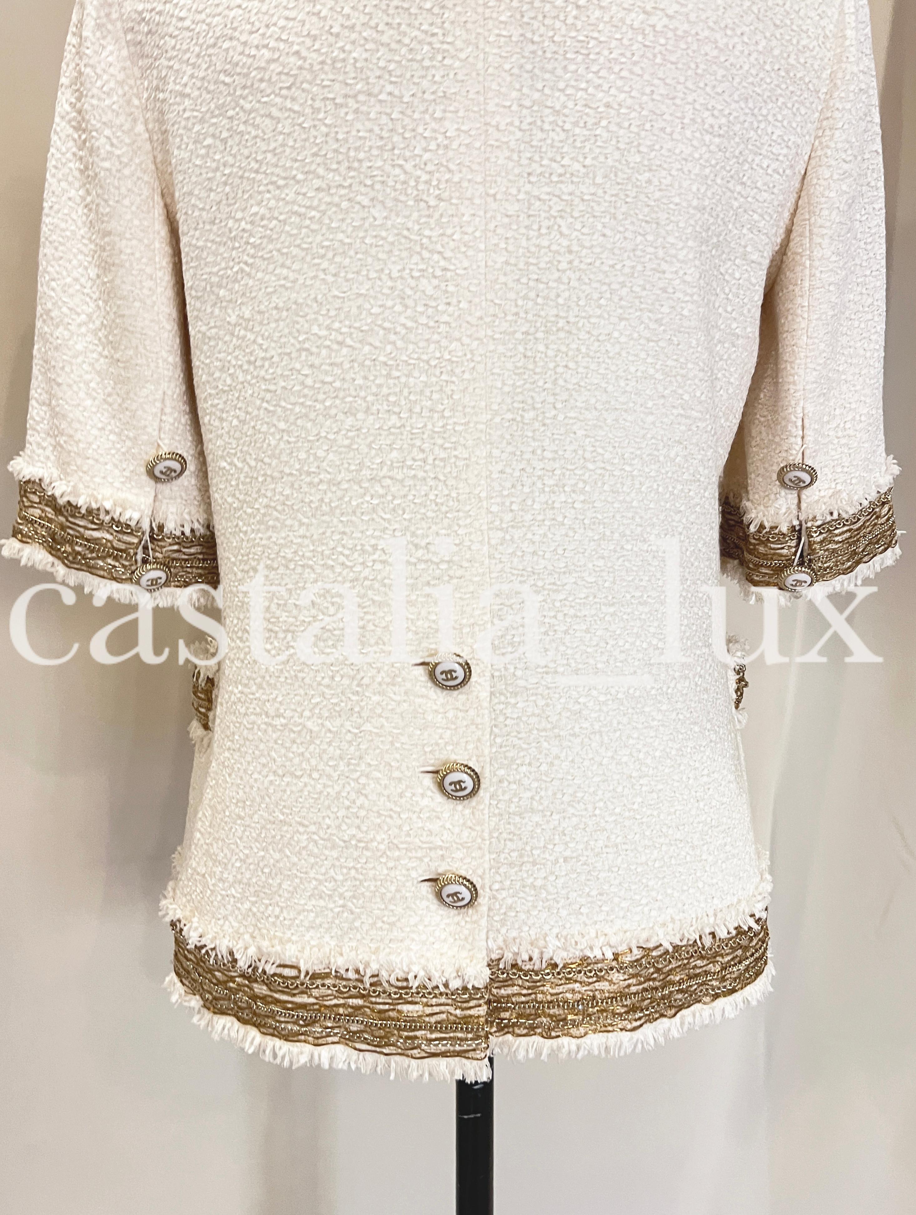 Chanel New Super Rare Chain Embellished Tweed Jacket 5