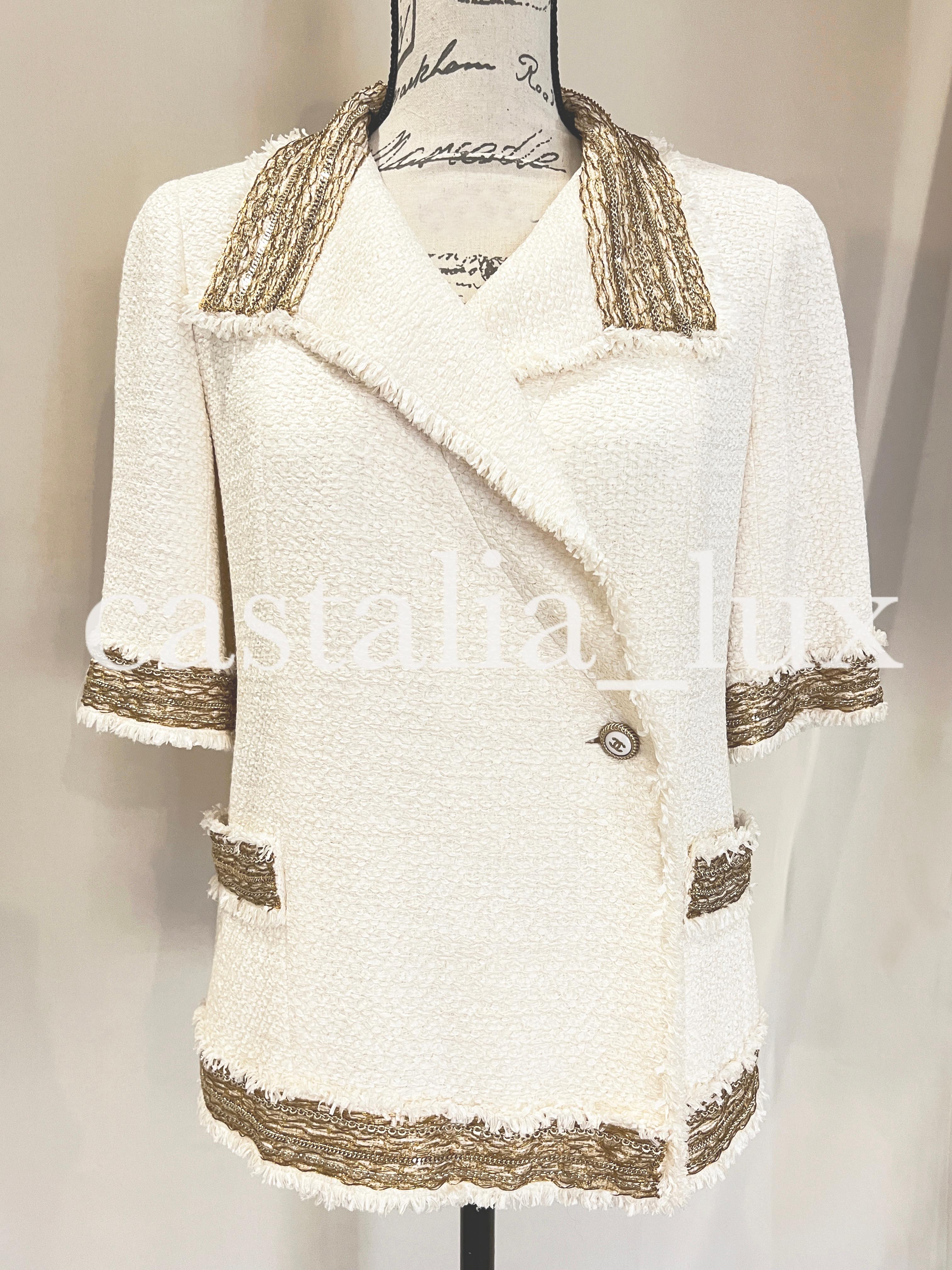 Chanel New Super Rare Chain Embellished Tweed Jacket 11