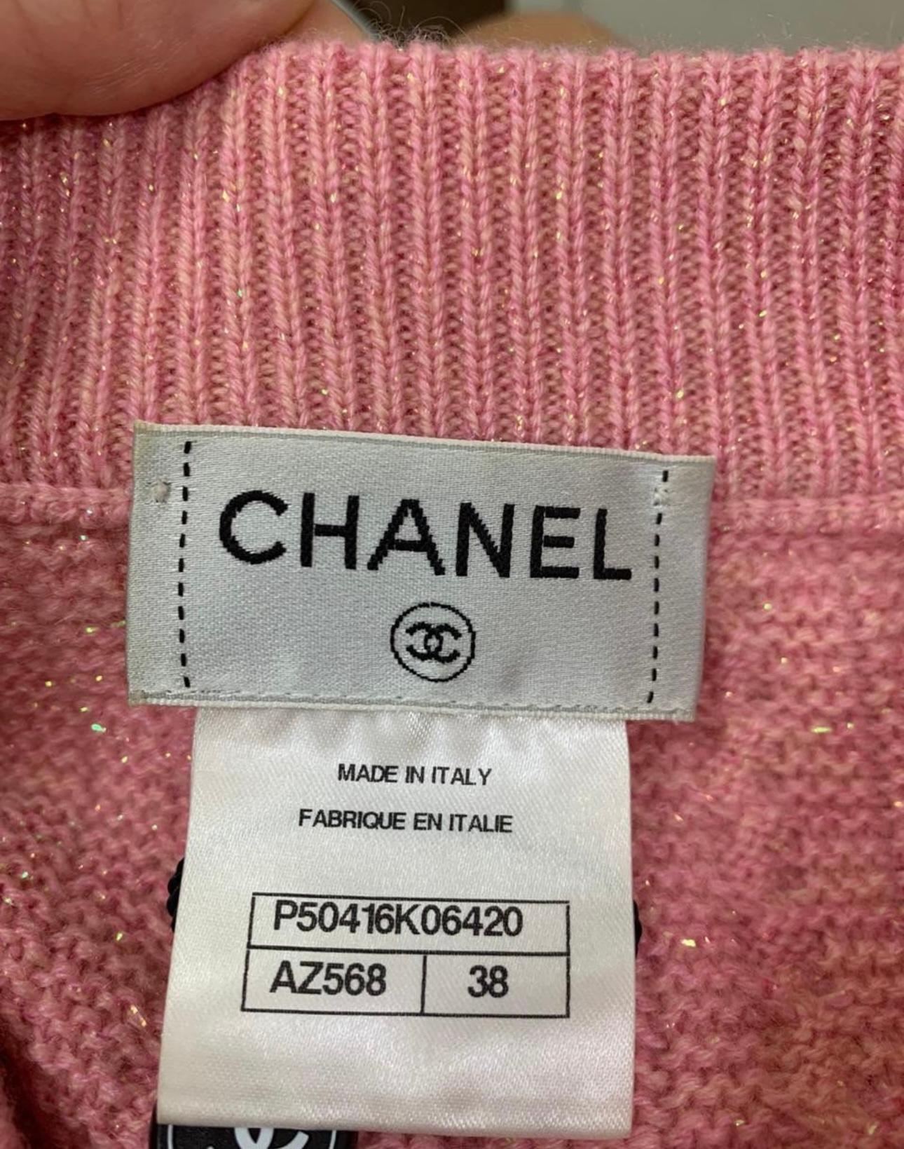 Chanel New Supermarket Collection Candy Pink Cashmere Dress For Sale 2