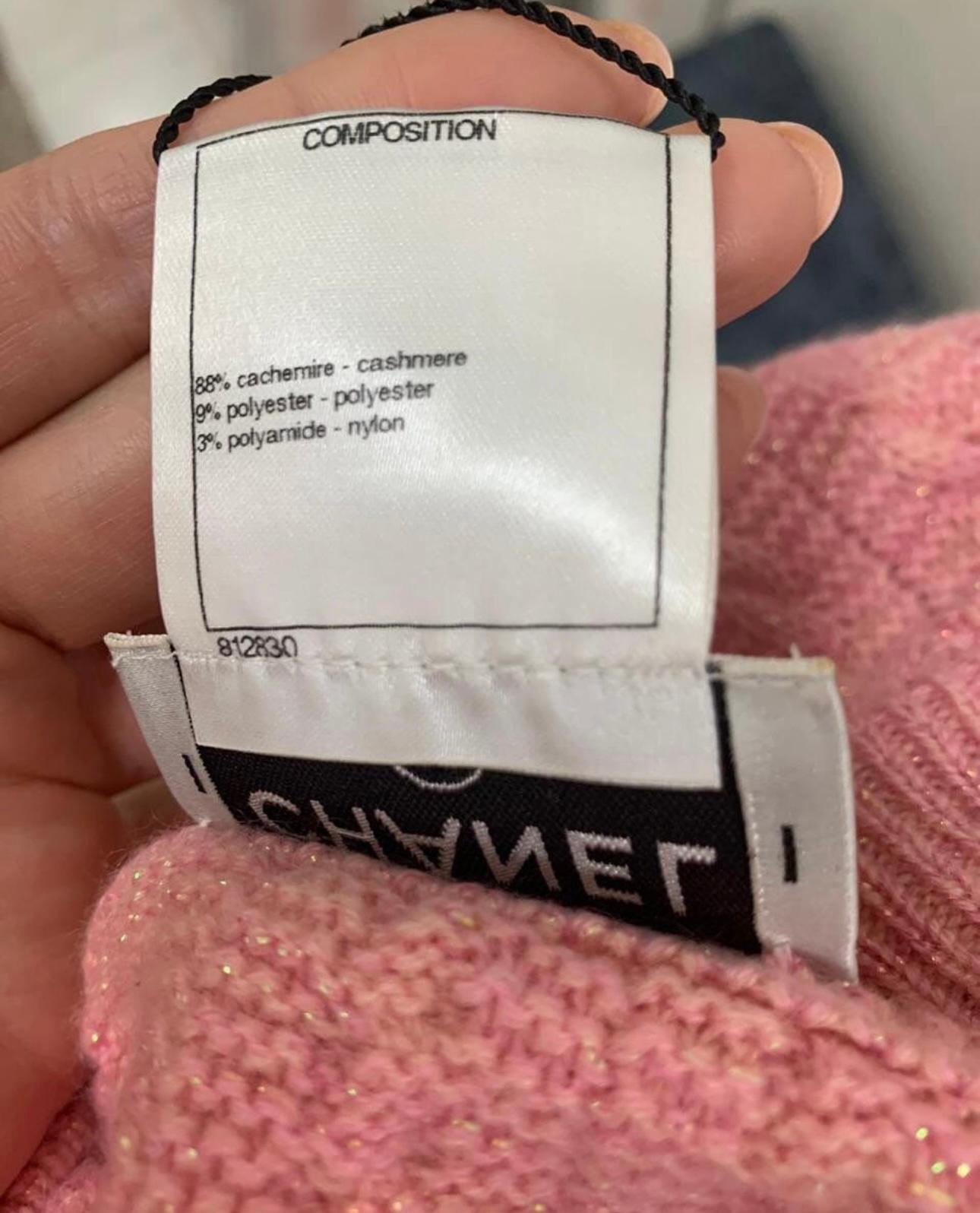 Chanel New Supermarket Collection Candy Pink Cashmere Dress For Sale 4
